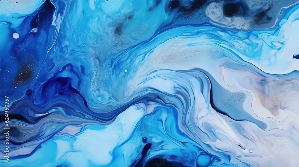 Streaks and waves of blue and white paint. AI generated Streaks and waves of blue and white paint. AI generated