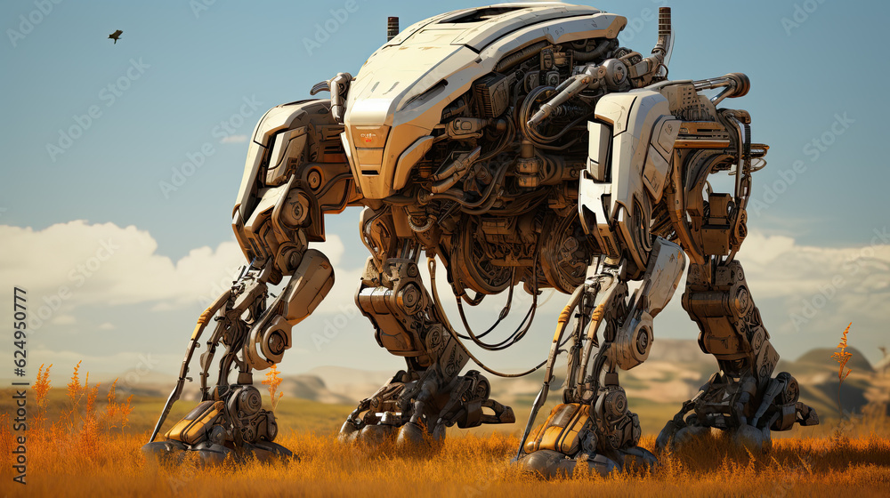 illustration of war robot - AI generated image. illustration of war robot - AI generated image.