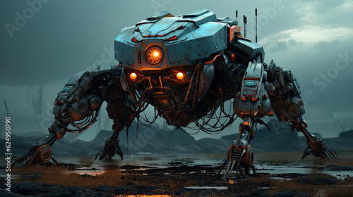 illustration of war robot - AI generated image.