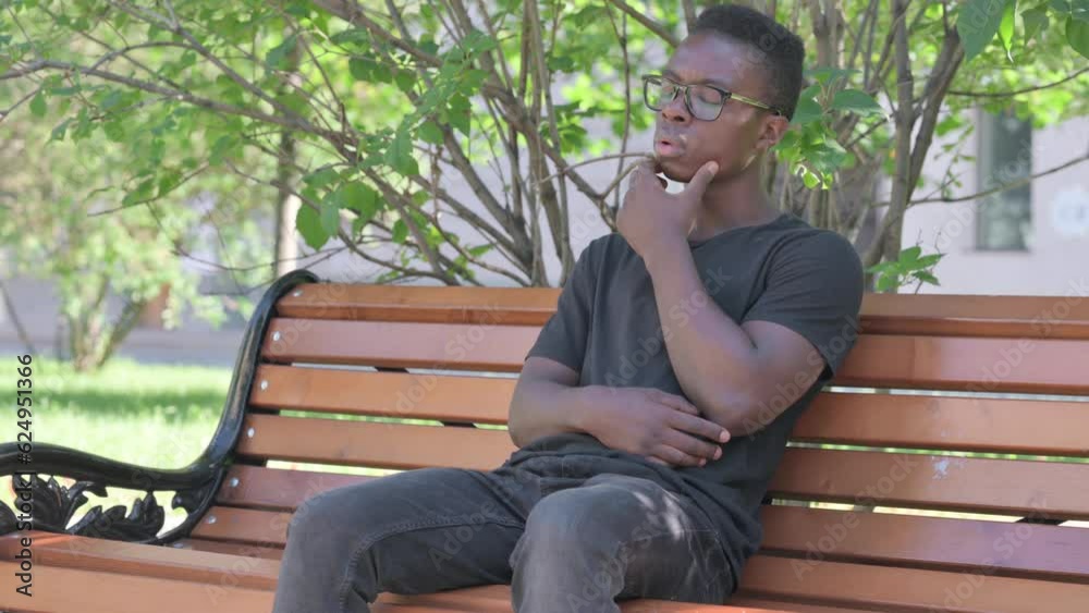 Brainstorming Young African Man Sitting Outdoor Brainstorming Young African Man Sitting Outdoor