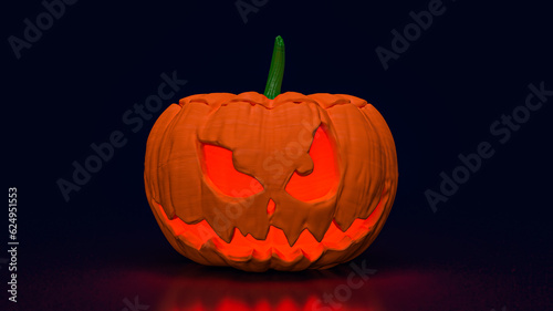 The jack o lantern pumpkin for halloween content 3d rendering © niphon