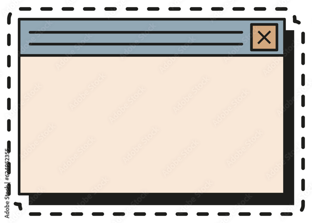 UX interface element. Vector sticker with white outline, lineal style illustration UX interface element. Vector sticker with white outline, lineal style illustration