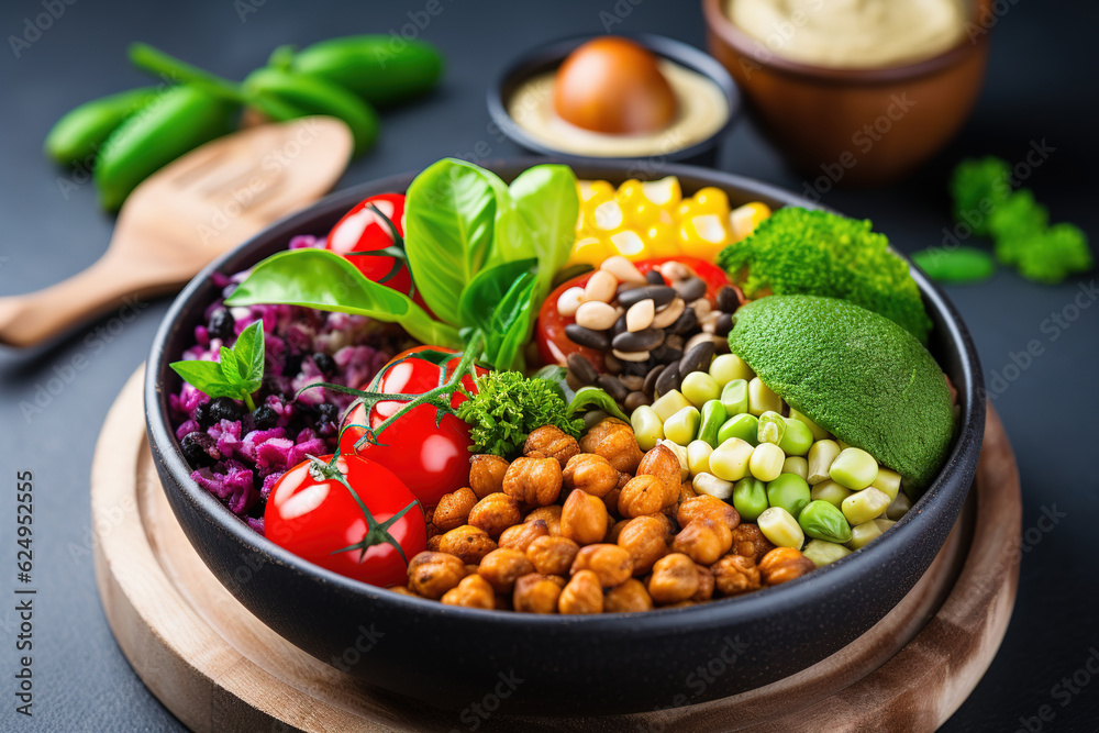 Healthy vegan food. Fresh vegetables on wooden background. Detox diet. Different greens and vegetables. Accompanied by grains, rice. Black background Healthy vegan food. Fresh vegetables on wooden background. Detox diet. Different greens and vegetables. Accompanied by grains, rice. Black background