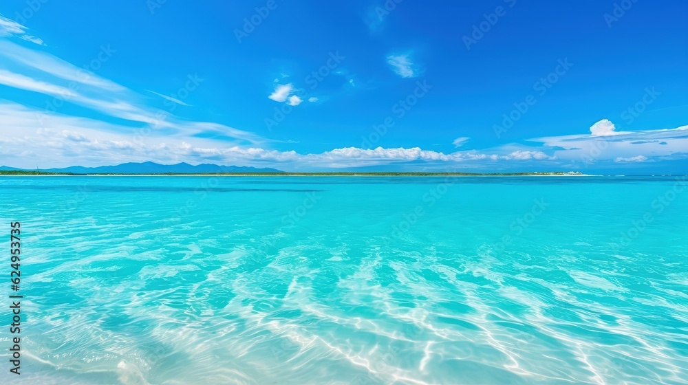 Fototapeta premium The beach is by the sea. AI generated