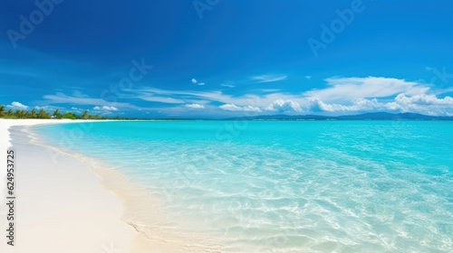 The beach is by the sea. AI generated