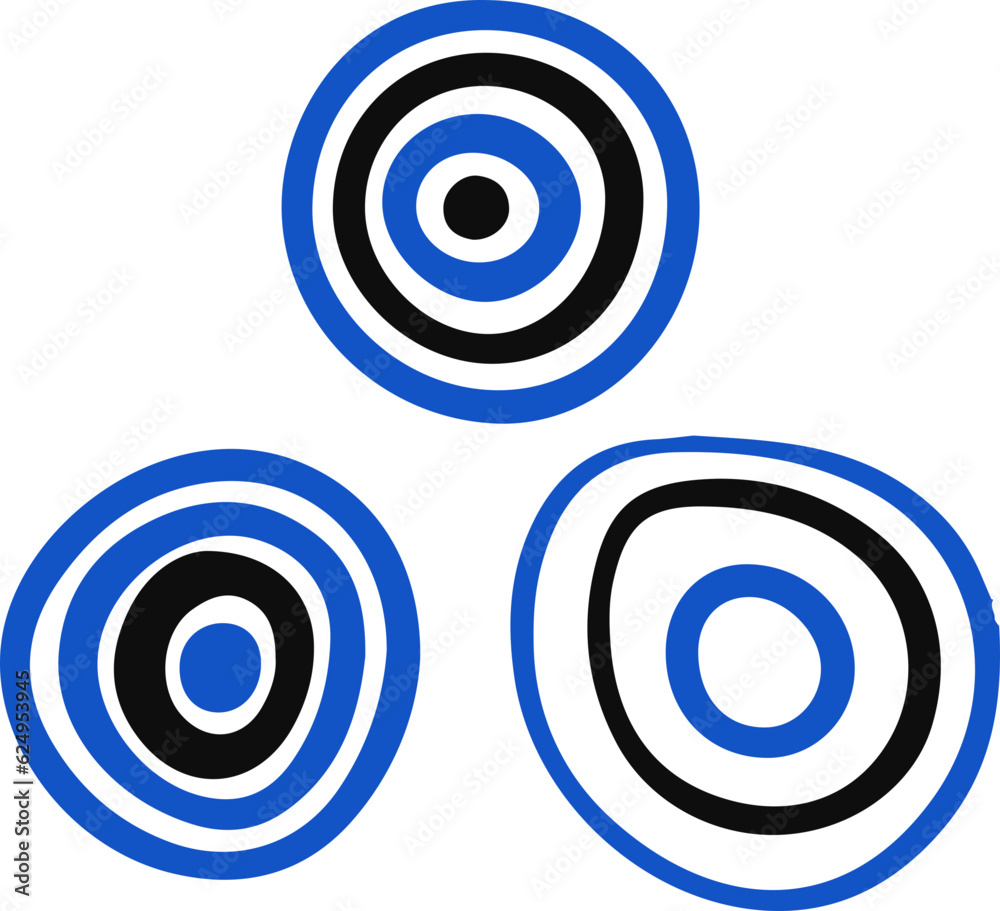 Abstract texture with blue and black circles Abstract texture with blue and black circles