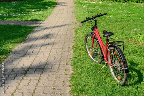 New stylish bicycle in park...
