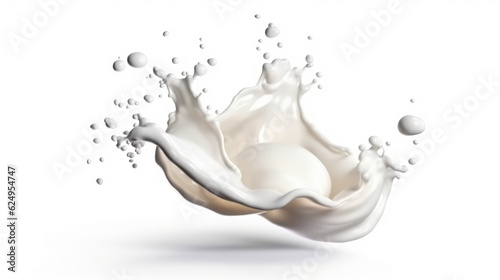 White milk splash isolated