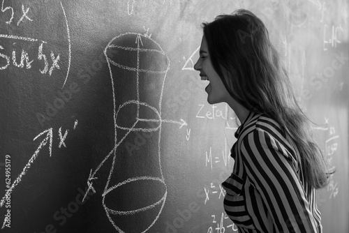 Angry female Math teacher n...