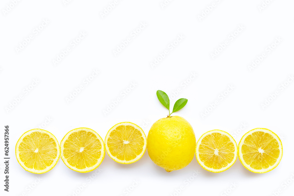 Fresh lemon on white background. Fresh lemon on white background.