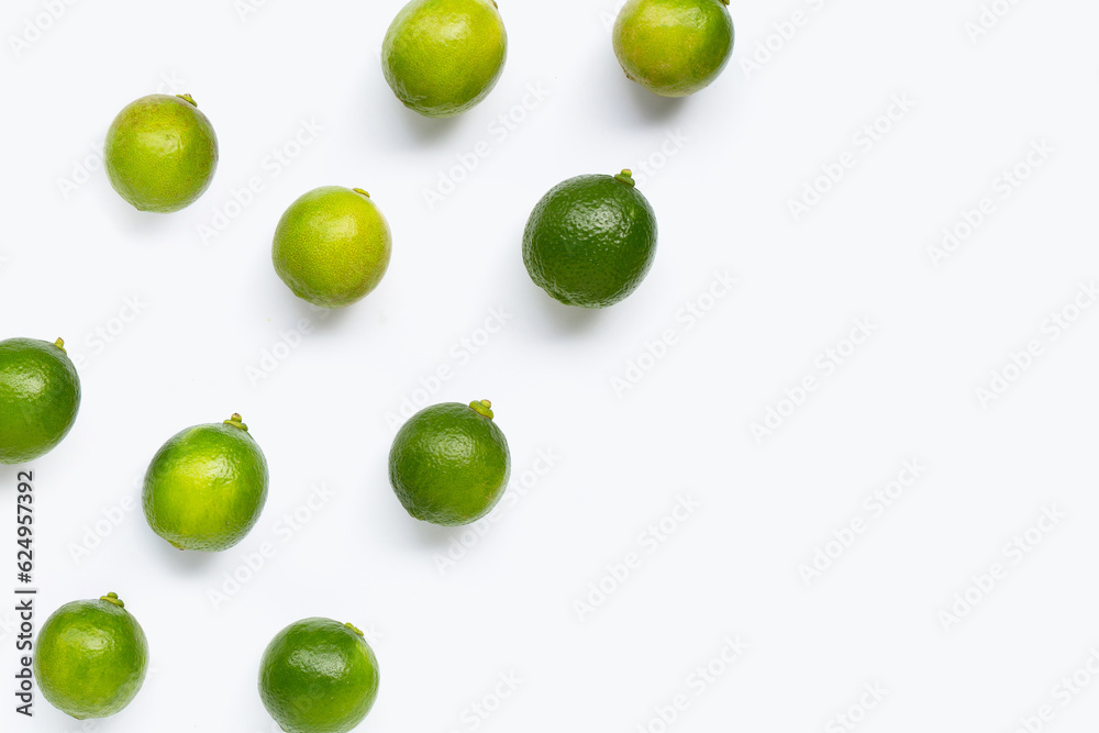 Limes isolated on white background. Limes isolated on white background.