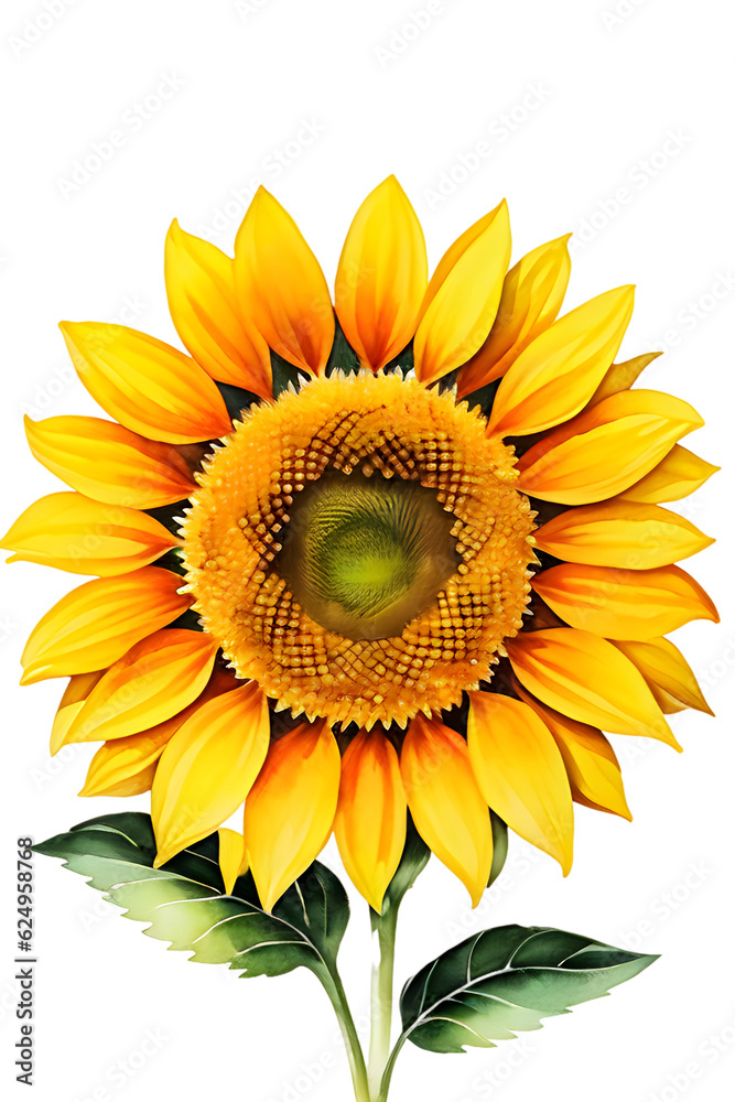 Naklejka premium Watercolor sunflower png
