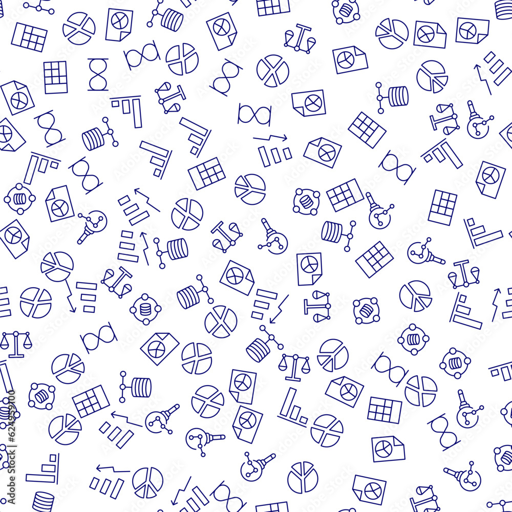 Analytics vector seamless pattern. Texture background with thin line ...