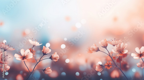 Unscharfes und undeutliches Hintergrund Bild mit Blumen mit Platz für Text oder Produkt