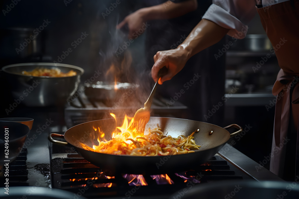 Close up view of chef's hands cooking Close up view of chef's hands cooking