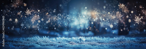 Unscharfer und Undeutlicher Hintergrund mit Winter und Schnee Motive. Mit Platz für Text oder Produkt