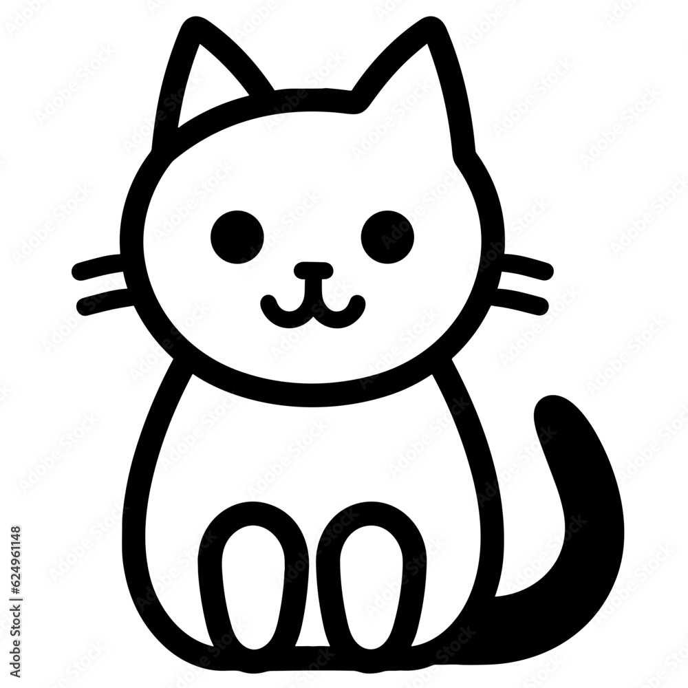 A Global Celebration of International Cat World Day Through an Exquisite Outline Vector Illustration.