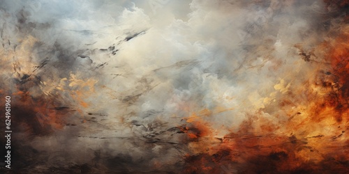 A painting of a sky filled with clouds. Generative AI. © tilialucida