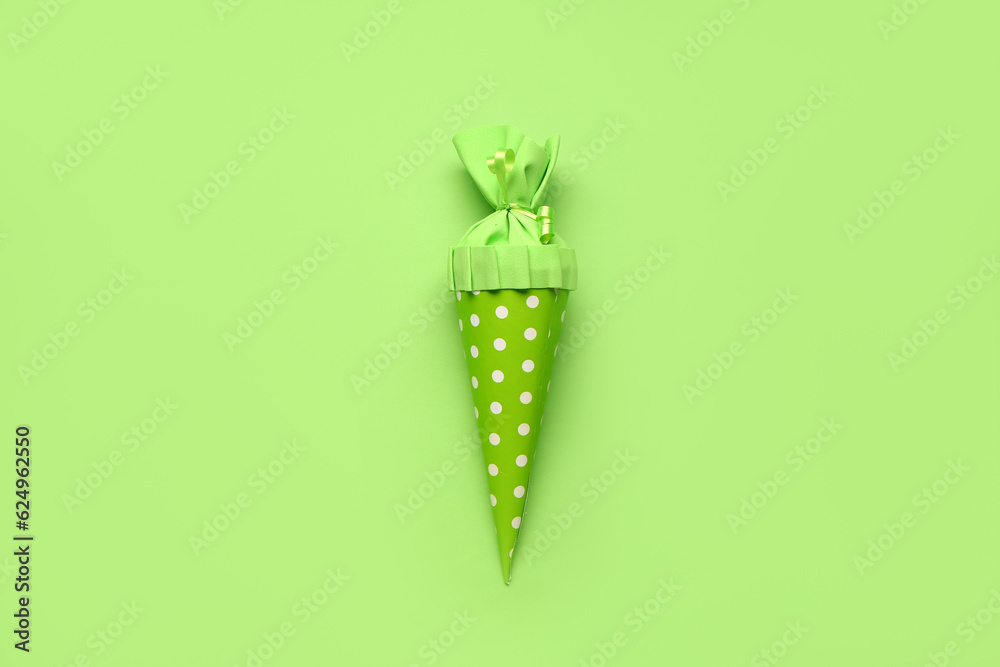 School cone on green background School cone on green background