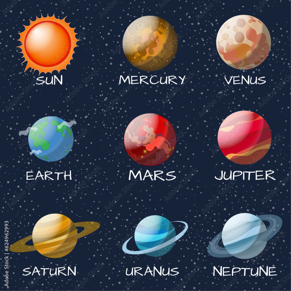 Solar system astronomy background in vector illustration Solar system astronomy background in vector illustration