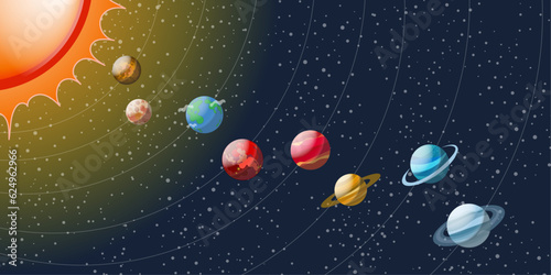 Solar system background in vector illustration 