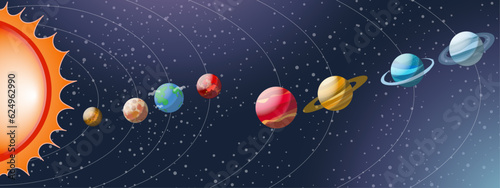 Solar system astronomy background in vector illustration 