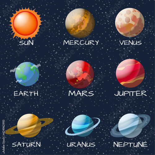 Solar system astronomy background in vector illustration 