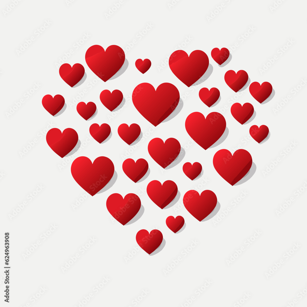 hearts vector, valentine's day