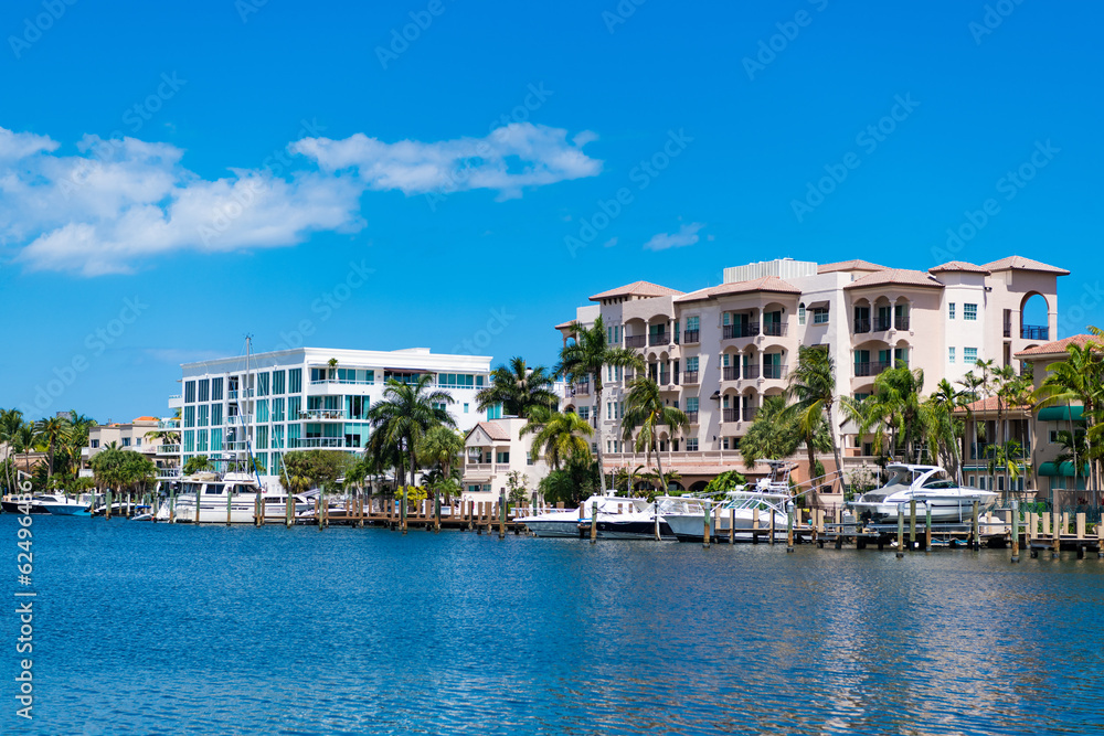 picturesque seaside summer destination with boats in harbor. Seaside harbor perfect destination for summer. seaside harbor destination. view of harbor with yachts at seaside summer destination