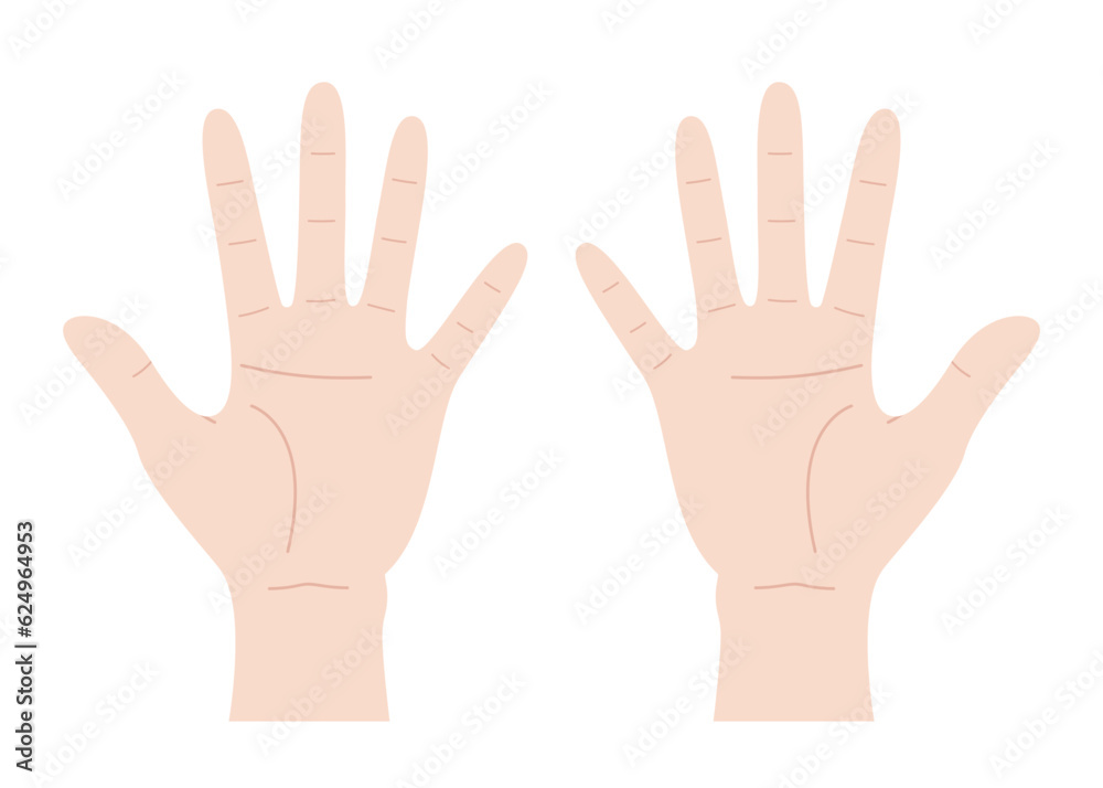 Vector illustration of two hands with open palms Vector illustration of two hands with open palms