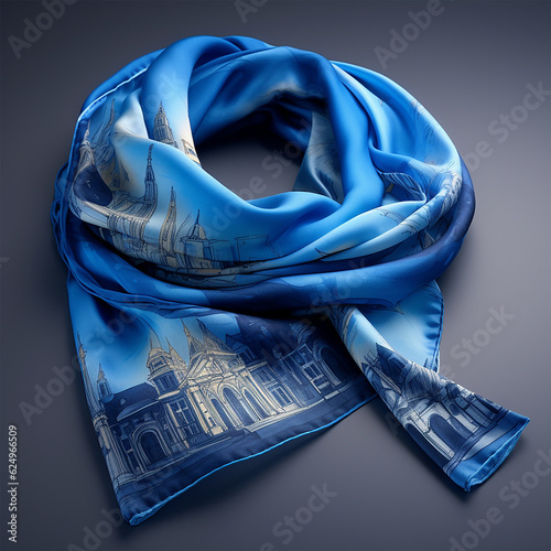 blue silk scarf