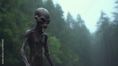 Alien Enigma  Mysterious Creature from Another World Generative AI