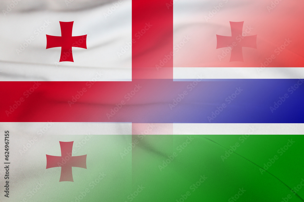 Georgia and Gambia national flag international relations GMB GEO