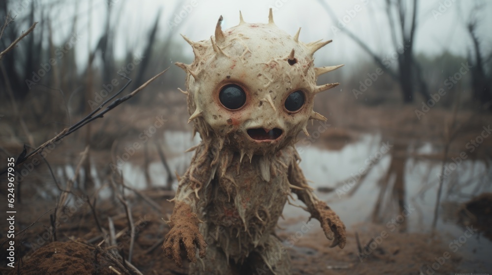 Enigmatic Shadows: Creepy Creature in the Rainy Jungle, Monsterous Ghost Alien Generative AI Enigmatic Shadows: Creepy Creature in the Rainy Jungle, Monsterous Ghost Alien Generative AI