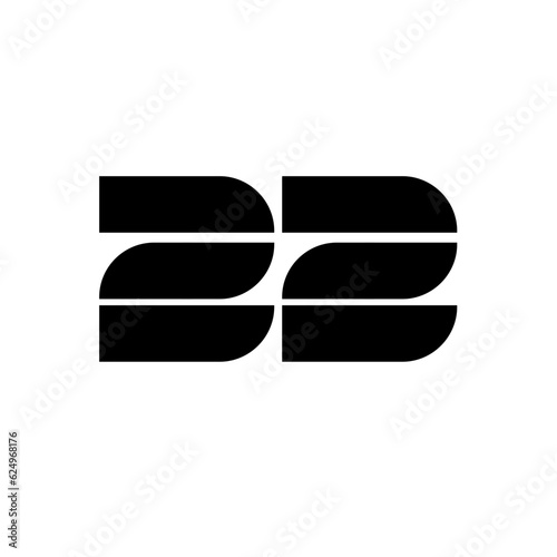 22 letter monogram logo icon design