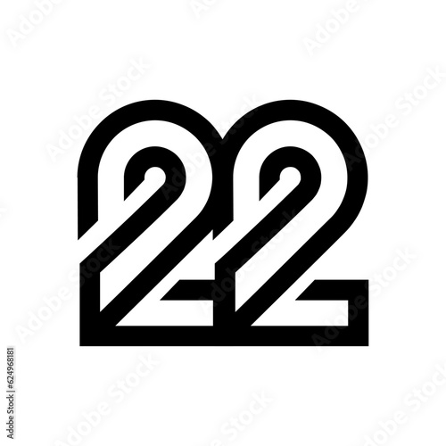 22 letter monogram logo icon design