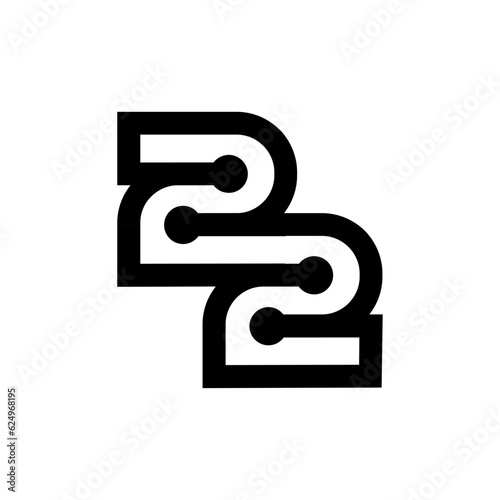 22 letter monogram logo icon design