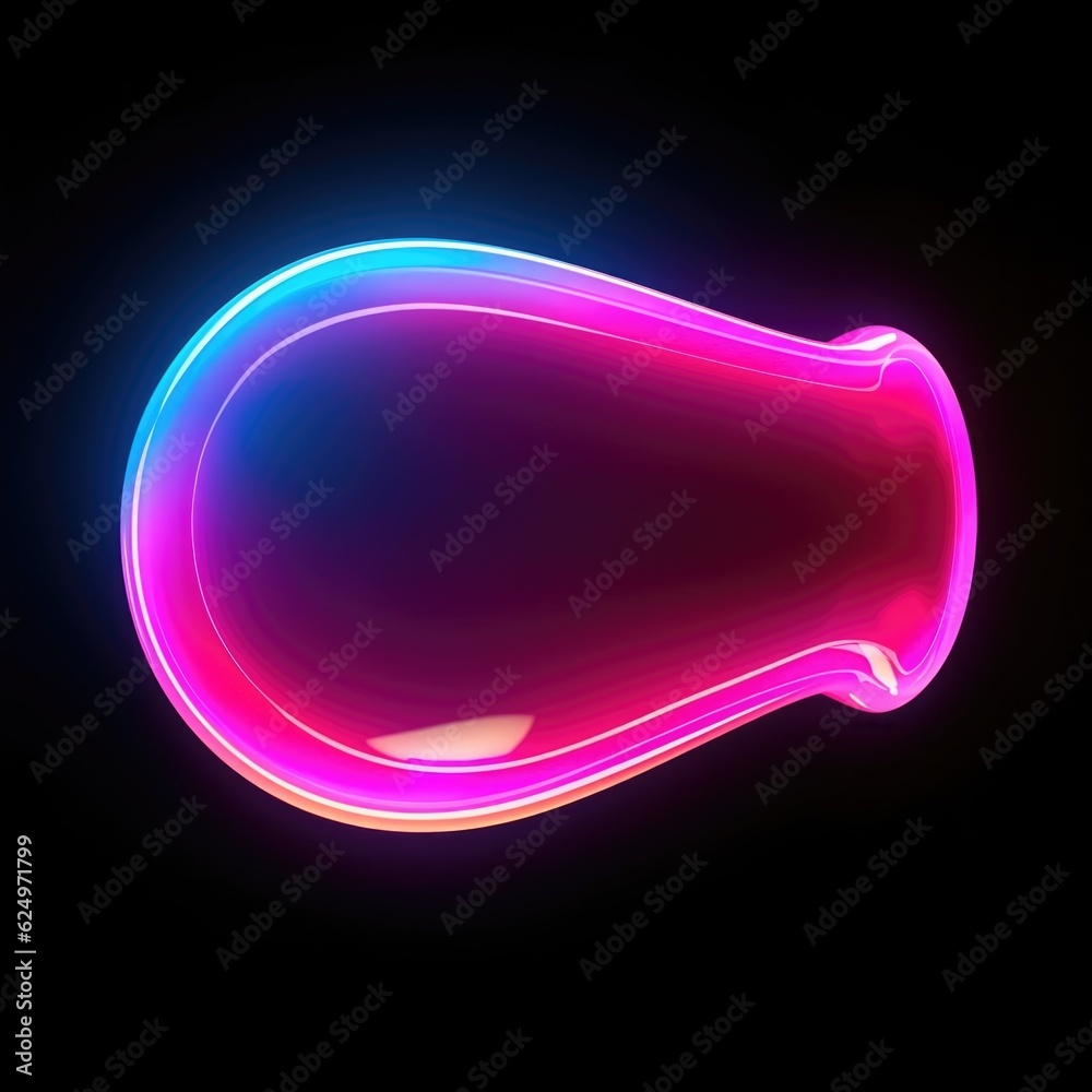 Luminous Conversations: Creative Neon Speech Bubble Icon 3D Render Isolated on Black Background Generative AI Luminous Conversations: Creative Neon Speech Bubble Icon 3D Render Isolated on Black Background Generative AI