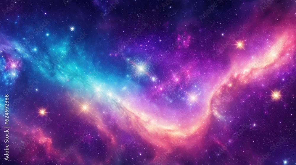 Naklejka premium Space background with stars and nebula made with Generative AI