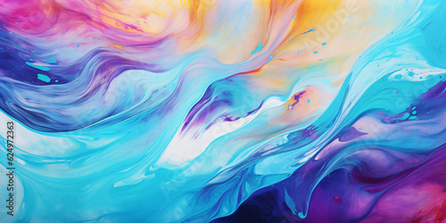  abstract background of colorful paint mixing in water. Colorful abstract  background created with AI