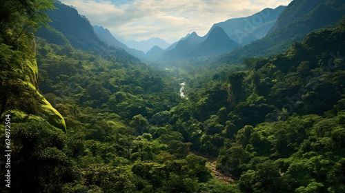 A Dream Destination for Nature Lovers with its Forests Mountains and Waterways AI Generative