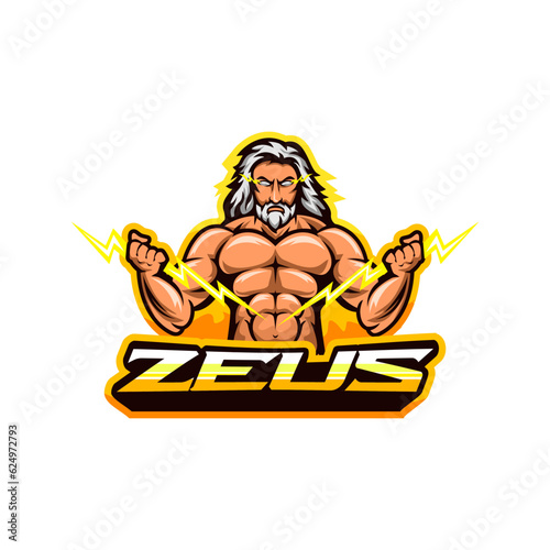zeus god sport gaming mascot logo