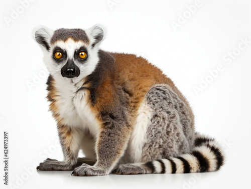 Lemur sat on a white background © TheCoopers
