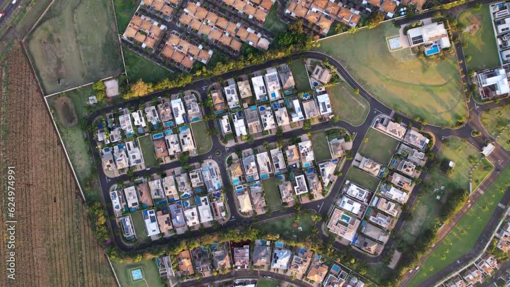 Vista de Drone no Condomínio Fechado Guaporé 3 na cidade de Ribeirão Preto São Paulo Brasil