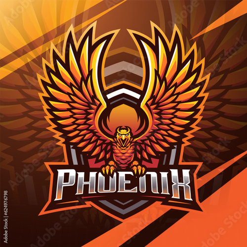 Phoenix esport mascot logo design