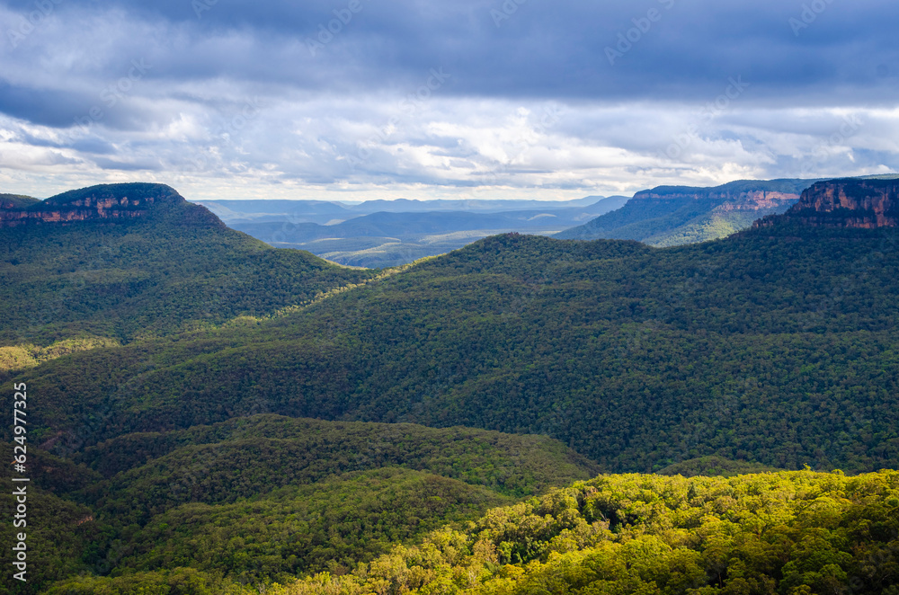 Landscape view of the Blue Mountains National Park