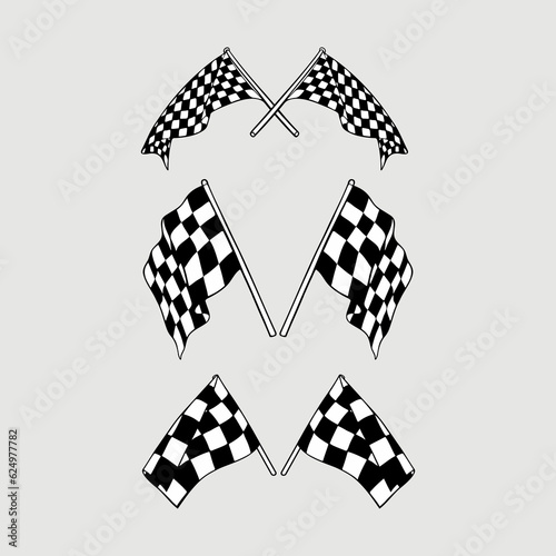 checkered flag on white. racing flag for cutting sticker and print illustration design