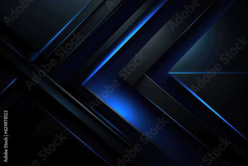 Geometric Black and Blue Digital Abstract Background  © LadyAI