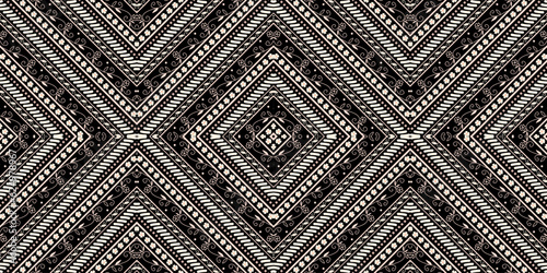 Seamless Kasuri pattern in triba,Gyp sy.Figure tribal embroidery.Indian,l.Aztec style abstract vector illustration.Ethnic stripe seamless pattern.textured ornament illustration,clothing and other.
