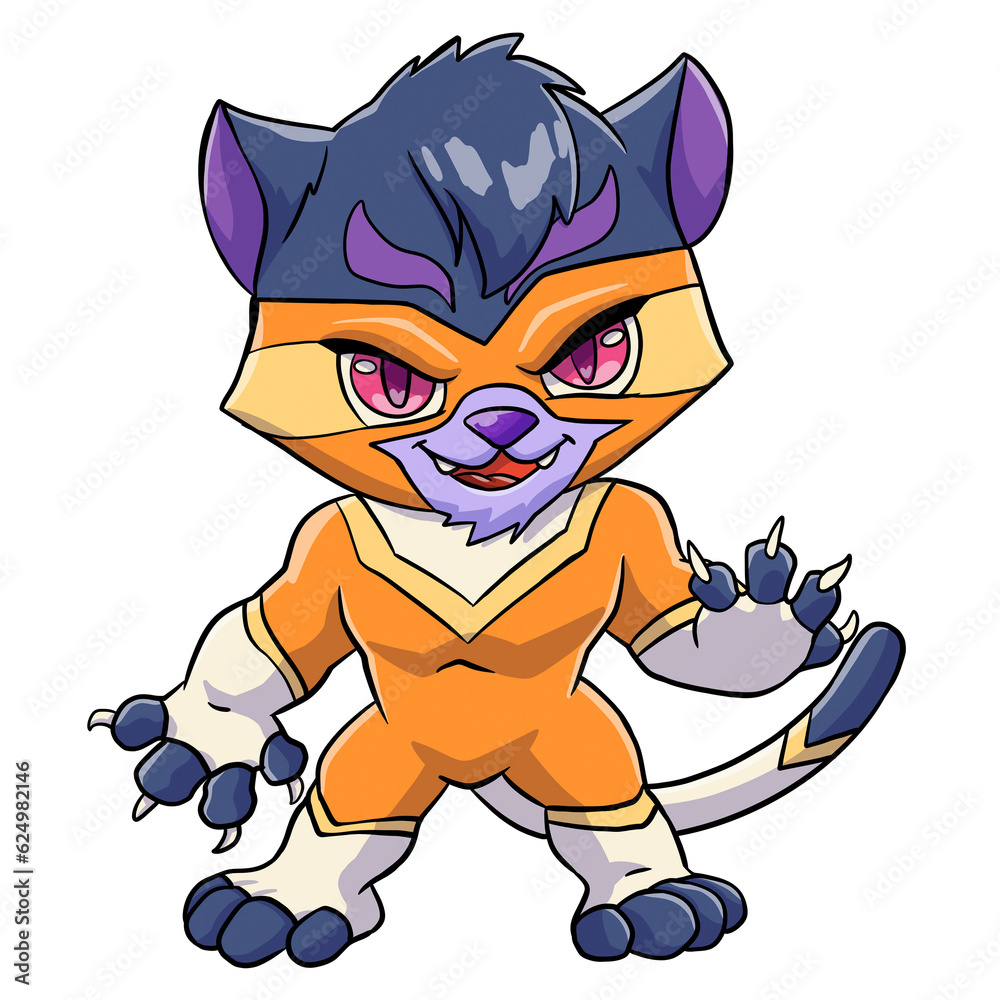 Cat character wearing mask